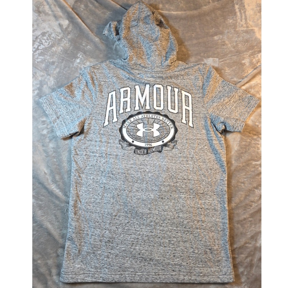 Under Armour Rival Terry‎ Graphic Hoodie Mens Small Gray Workout NWT